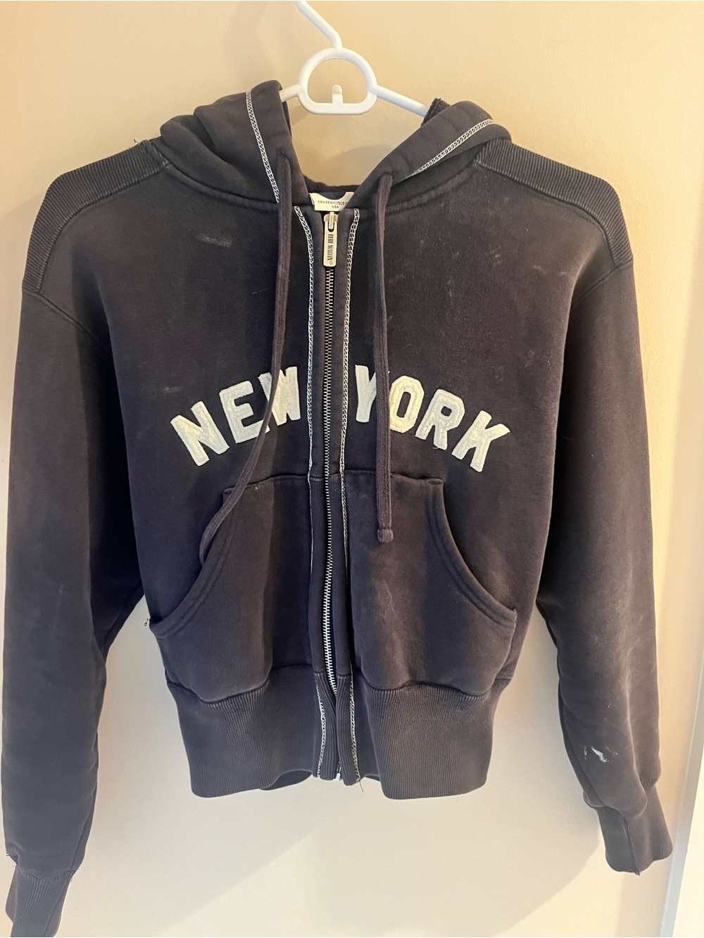 Vintage 2006 Blue Marlin New York Black Zip-Up Hoodie